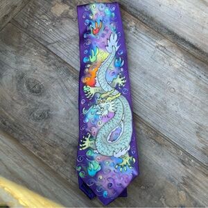 Vintage Ed Hardy Handpainted 3 Inch Fine Silk Tie